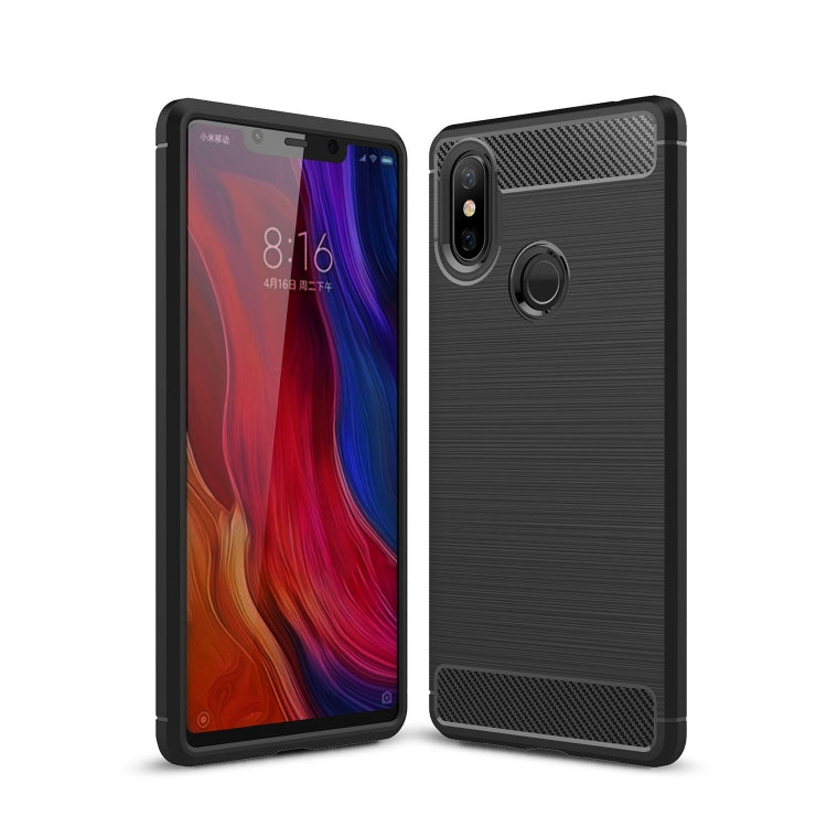 Brushed Texture Carbon Fiber Shockproof TPU Case for Xiaomi Mi 8 SE