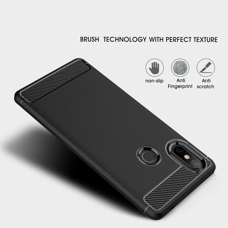Brushed Texture Carbon Fiber Shockproof TPU Case for Xiaomi Mi 8 SE