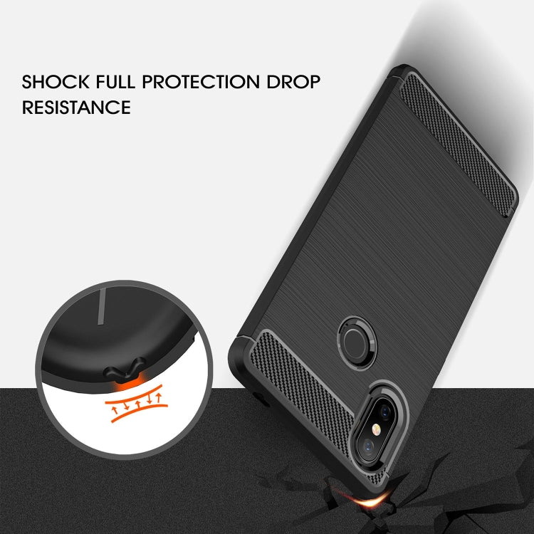 Brushed Texture Carbon Fiber Shockproof TPU Case for Xiaomi Mi 8 SE