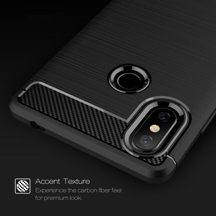 Brushed Texture Carbon Fiber Shockproof TPU Case for Xiaomi Mi 8 SE