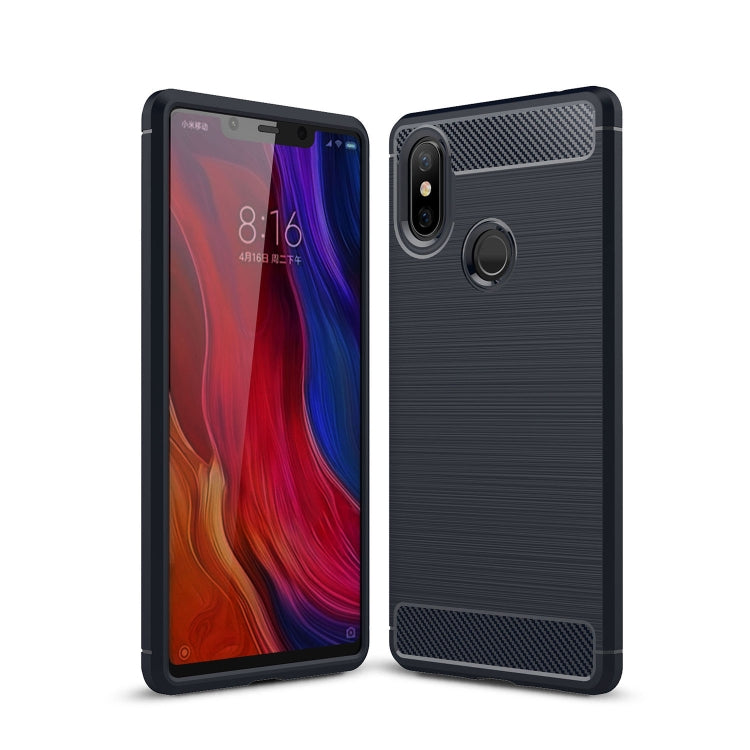 Brushed Texture Carbon Fiber Shockproof TPU Case for Xiaomi Mi 8 SE