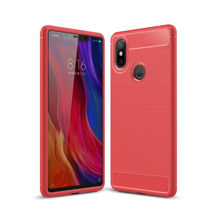 Brushed Texture Carbon Fiber Shockproof TPU Case for Xiaomi Mi 8 SE