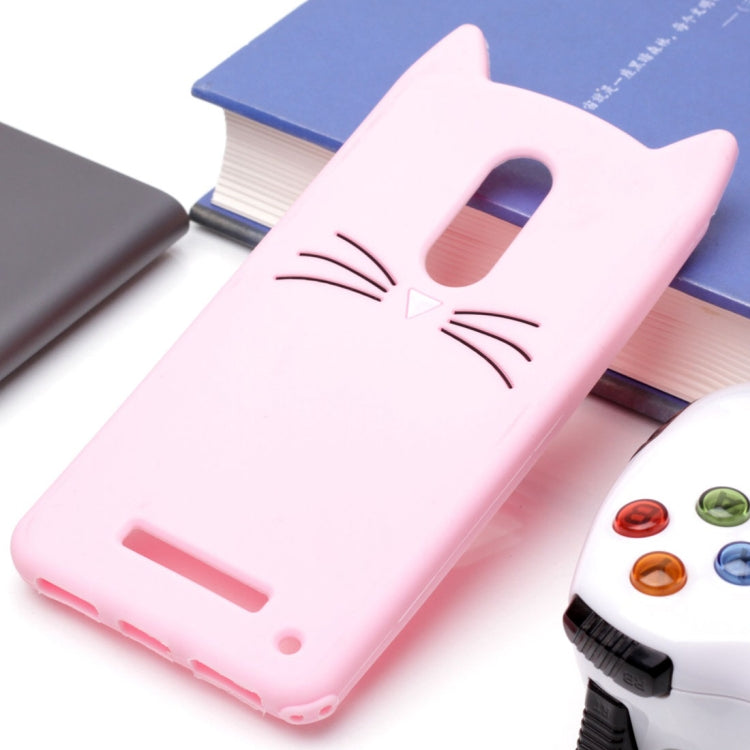 For Xiaomi Redmi Note 4 Silicone Cat Whiskers Pattern Protective Back Cover Case(Pink)