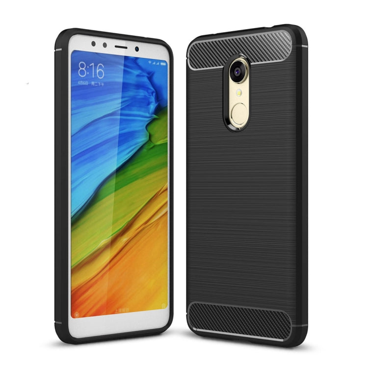 For Xiaomi Redmi 5 Plus Brushed Texture Carbon Fiber Shockproof TPU Rugged Armor Protective Case