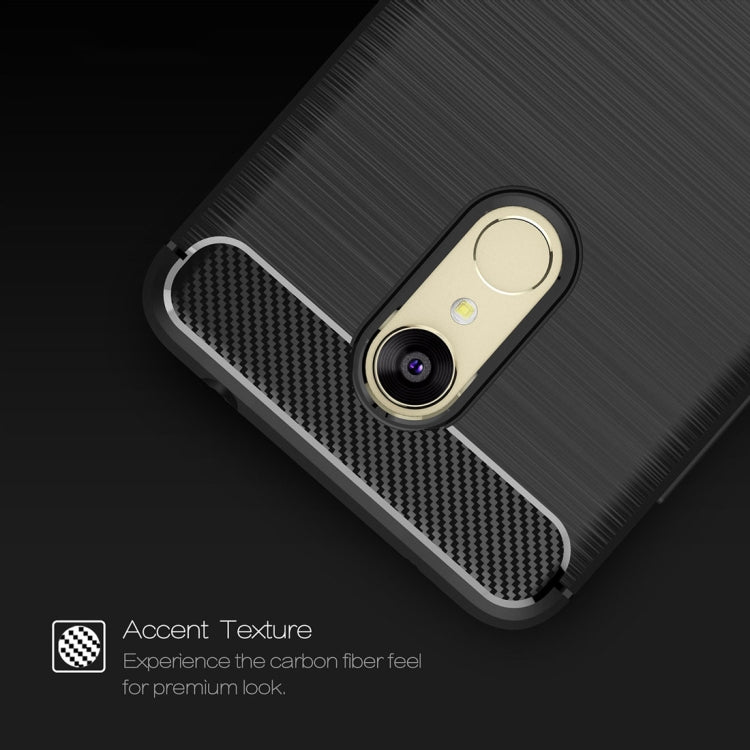 For Xiaomi Redmi 5 Plus Brushed Texture Carbon Fiber Shockproof TPU Rugged Armor Protective Case