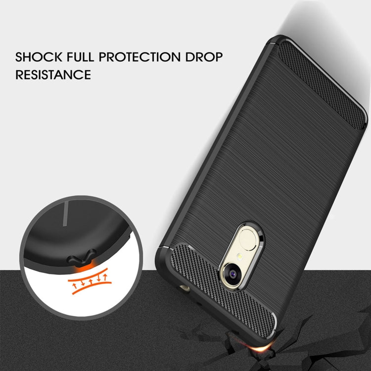 For Xiaomi Redmi 5 Plus Brushed Texture Carbon Fiber Shockproof TPU Rugged Armor Protective Case