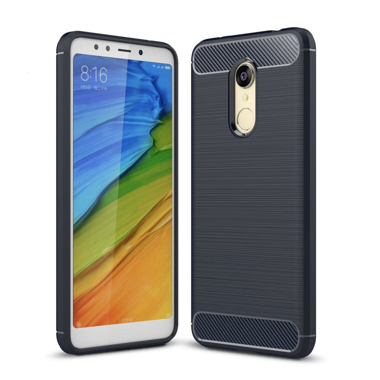 For Xiaomi Redmi 5 Brushed Texture Carbon Fiber Shockproof TPU Rugged Armor Protective Case