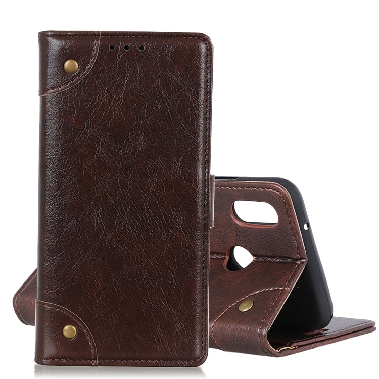 Copper Buckle Nappa Texture Crazy Horse Texture Horizontal Flip Leather Case for Xiaomi Redmi 7, with Holder & Card Slots & Photo Frame