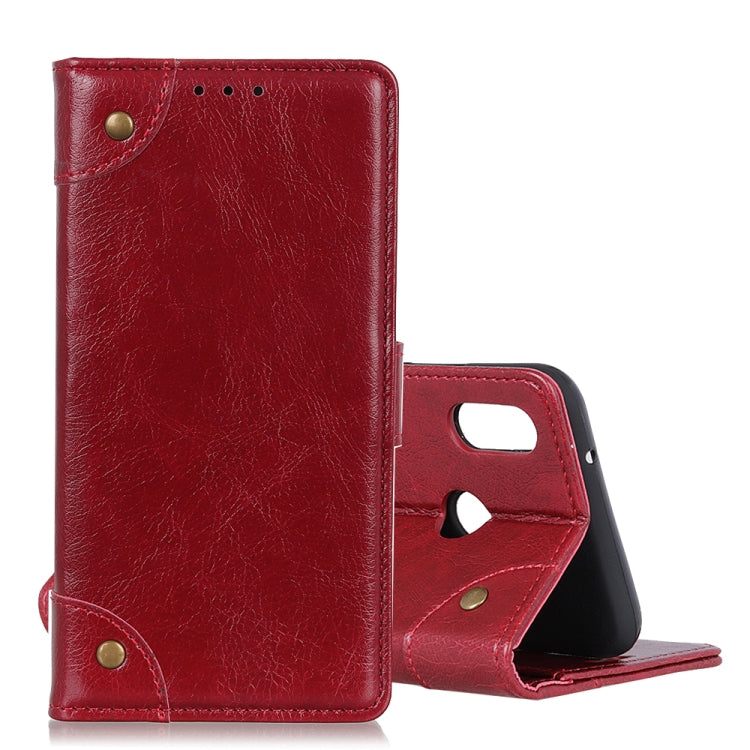 Copper Buckle Nappa Texture Crazy Horse Texture Horizontal Flip Leather Case for Xiaomi Redmi 7, with Holder & Card Slots & Photo Frame