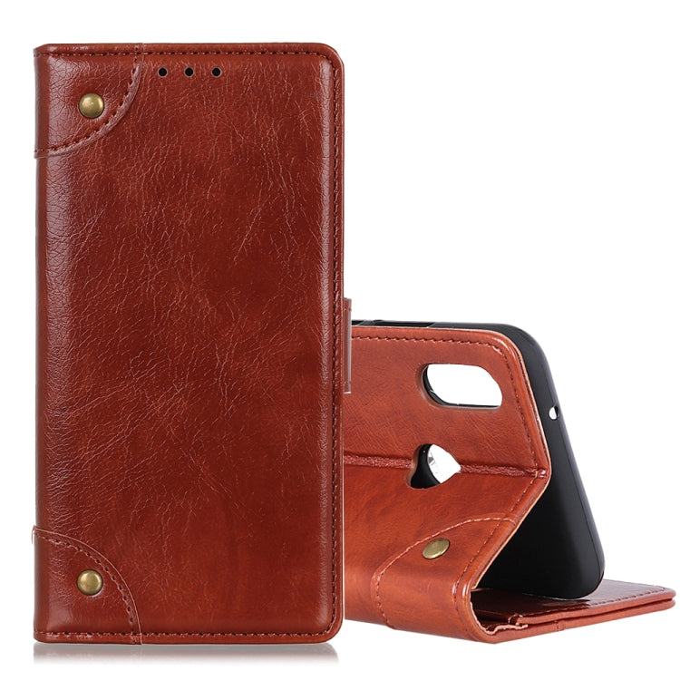 Copper Buckle Nappa Texture Crazy Horse Texture Horizontal Flip Leather Case for Xiaomi Redmi 7, with Holder & Card Slots & Photo Frame