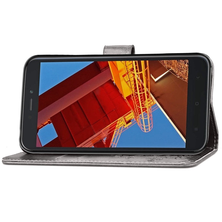 Lucky Clover Pressed Flowers Pattern Leather Case for Xiaomi Redmi Go, with Holder & Card Slots & Wallet & Hand Strap