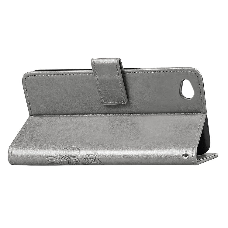 Lucky Clover Pressed Flowers Pattern Leather Case for Xiaomi Redmi Go, with Holder & Card Slots & Wallet & Hand Strap