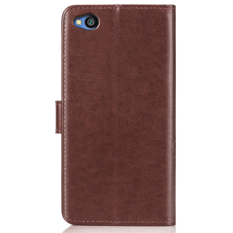 Lucky Clover Pressed Flowers Pattern Leather Case for Xiaomi Redmi Go, with Holder & Card Slots & Wallet & Hand Strap