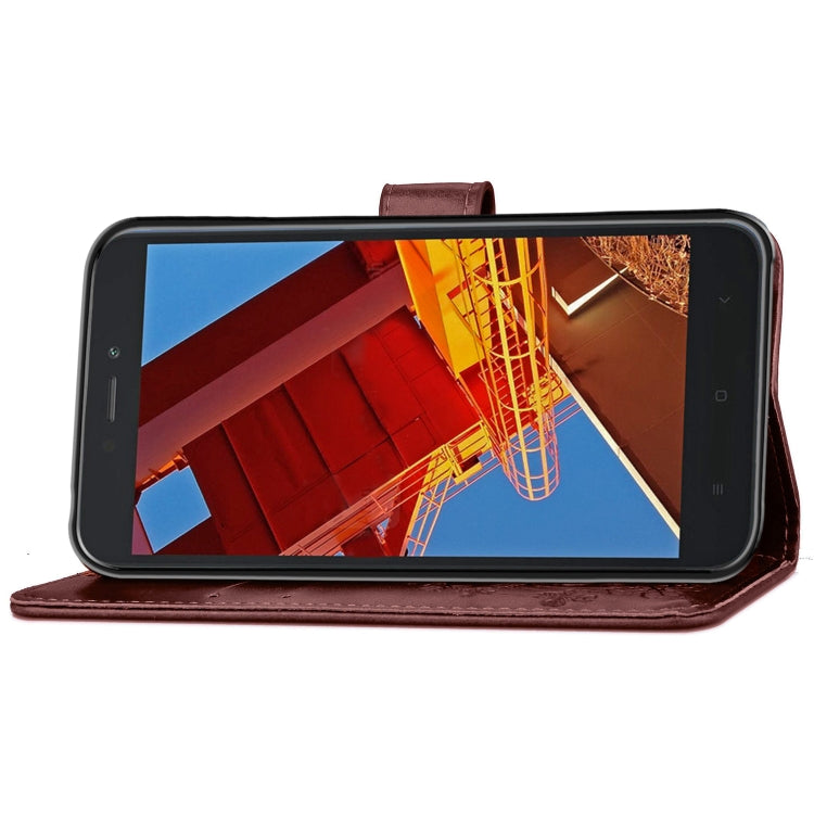 Lucky Clover Pressed Flowers Pattern Leather Case for Xiaomi Redmi Go, with Holder & Card Slots & Wallet & Hand Strap