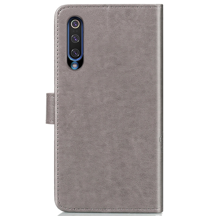 Lucky Clover Pressed Flowers Pattern Leather Case for Xiaomi Mi 9, with Holder & Card Slots & Wallet & Hand Strap