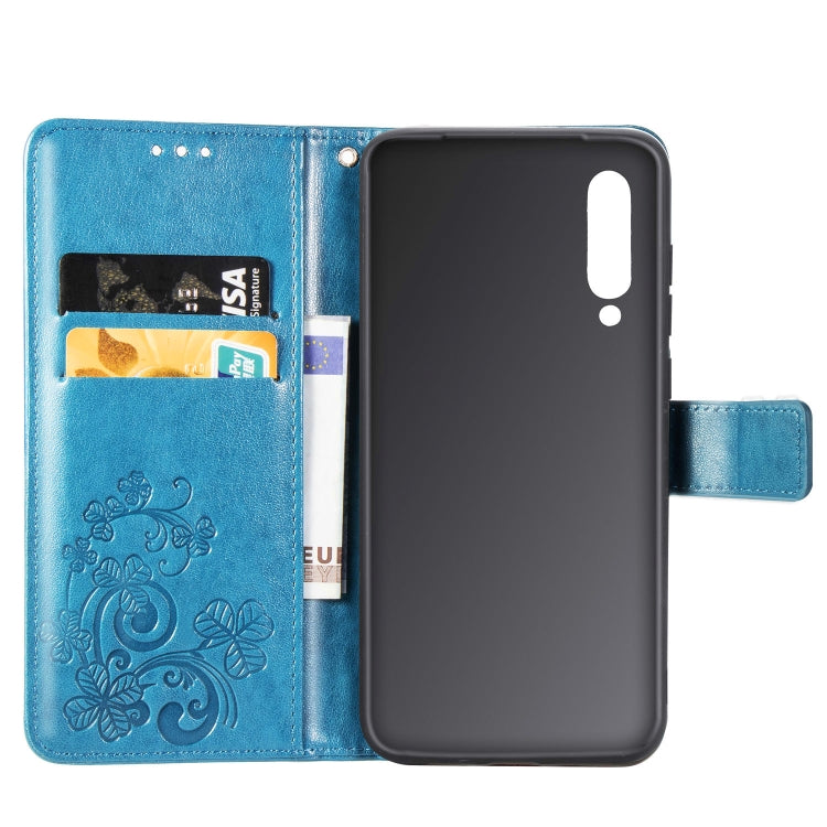 Lucky Clover Pressed Flowers Pattern Leather Case for Xiaomi Mi 9, with Holder & Card Slots & Wallet & Hand Strap
