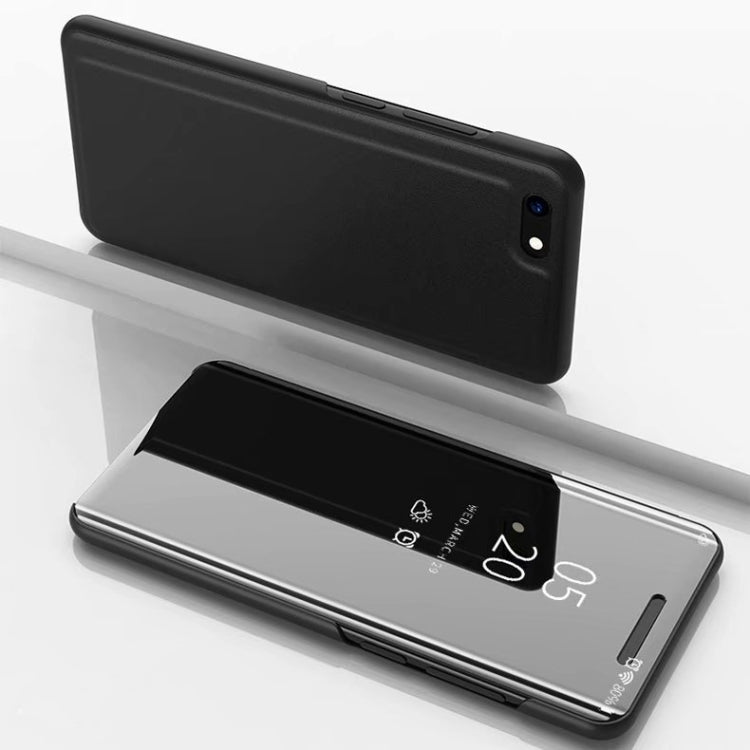 Electroplating Mirror Horizontal Flip Leather Case for Xiaomi Redmi Go , with Holder
