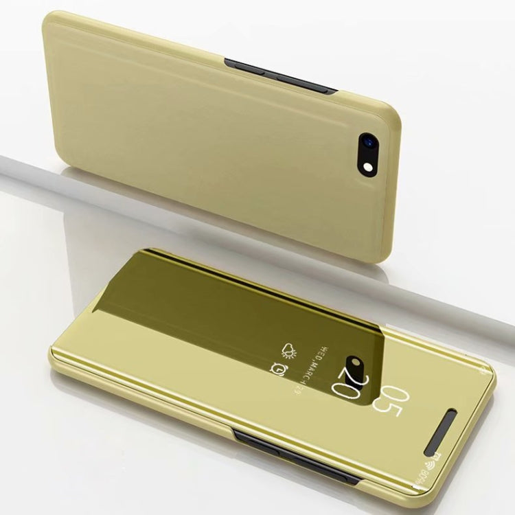 Electroplating Mirror Horizontal Flip Leather Case for Xiaomi Redmi Go , with Holder