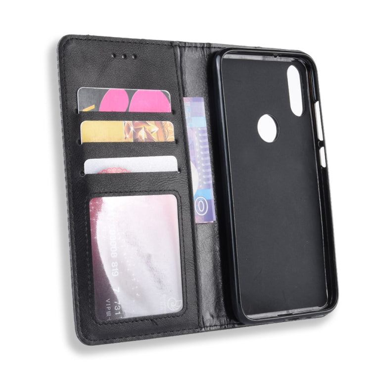 Magnetic Buckle Retro Crazy Horse Texture Horizontal Flip Leather Case for Xiaomi Redmi 7, with Holder & Card Slots & Photo Frame
