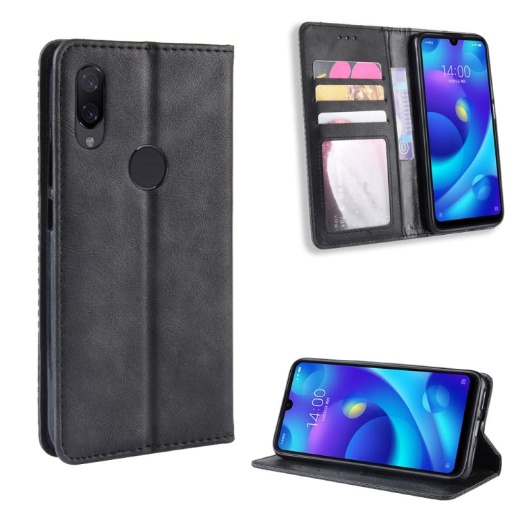 Magnetic Buckle Retro Crazy Horse Texture Horizontal Flip Leather Case for Xiaomi Redmi 7, with Holder & Card Slots & Photo Frame