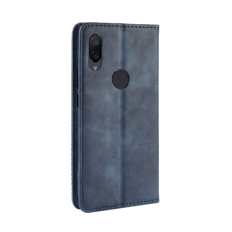 Magnetic Buckle Retro Crazy Horse Texture Horizontal Flip Leather Case for Xiaomi Redmi 7, with Holder & Card Slots & Photo Frame