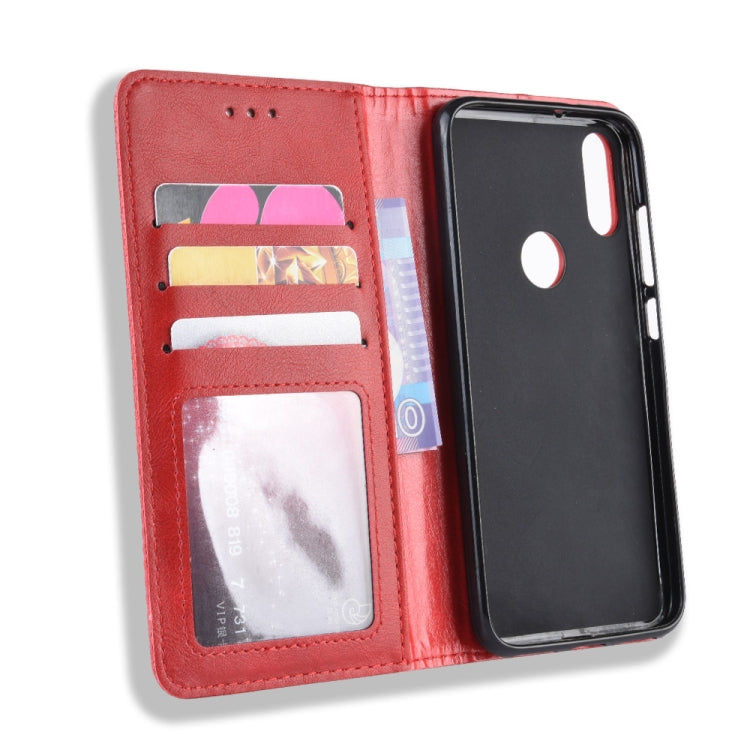 Magnetic Buckle Retro Crazy Horse Texture Horizontal Flip Leather Case for Xiaomi Redmi 7, with Holder & Card Slots & Photo Frame