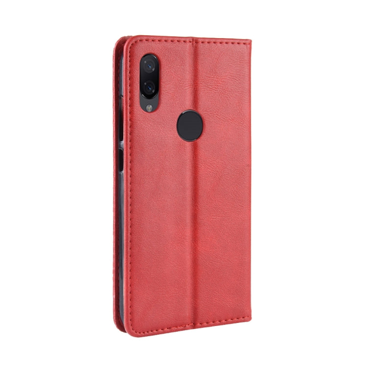 Magnetic Buckle Retro Crazy Horse Texture Horizontal Flip Leather Case for Xiaomi Redmi 7, with Holder & Card Slots & Photo Frame