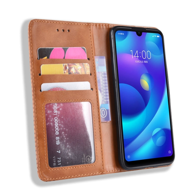 Magnetic Buckle Retro Crazy Horse Texture Horizontal Flip Leather Case for Xiaomi Redmi 7, with Holder & Card Slots & Photo Frame
