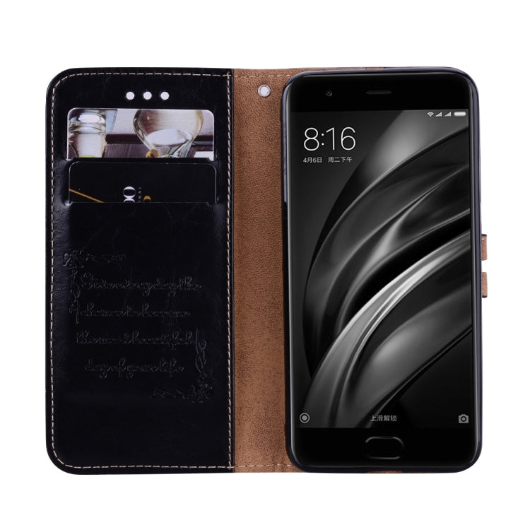 Business Style Oil Wax Texture Horizontal Flip Leather Case for Xiaomi Mi 6, with Holder & Card Slots & Wallet
