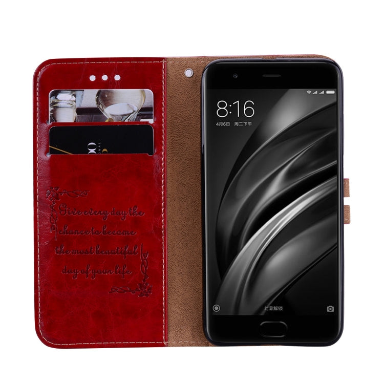 Business Style Oil Wax Texture Horizontal Flip Leather Case for Xiaomi Mi 6, with Holder & Card Slots & Wallet