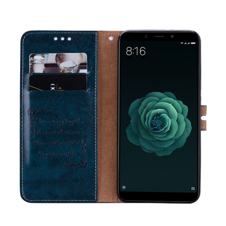 Business Style Oil Wax Texture Horizontal Flip Leather Case for Xiaomi Mi 6X / A2, with Holder & Card Slots & Wallet