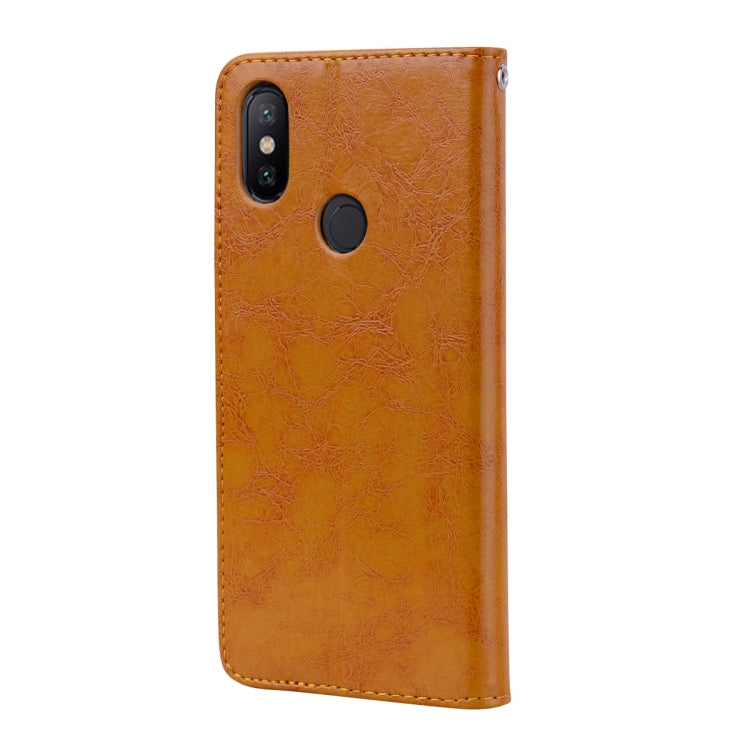 Business Style Oil Wax Texture Horizontal Flip Leather Case for Xiaomi Mi 6X / A2, with Holder & Card Slots & Wallet