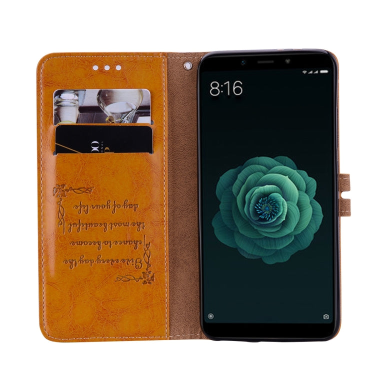 Business Style Oil Wax Texture Horizontal Flip Leather Case for Xiaomi Mi 6X / A2, with Holder & Card Slots & Wallet
