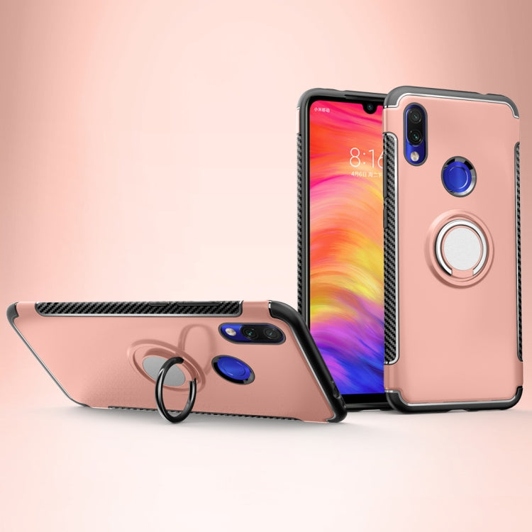 Magnetic Armor Protective Case for Xiaomi Redmi 7, with 360 Degree Rotation Ring Holder