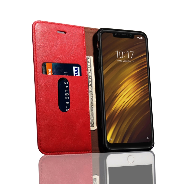 Casual Style Retro Crazy Horse Texture Horizontal Flip Leather Case for Xiaomi Pocophone F1, with Card Slots & Holder & Wallet