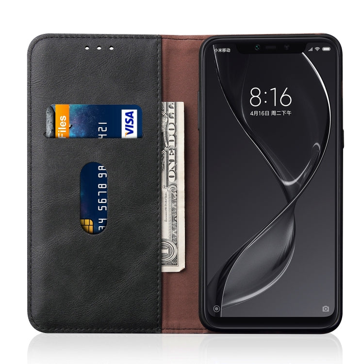 Casual Style Retro Crazy Horse Texture Horizontal Flip Leather Case for Xiaomi Mi 8 Lite, with Card Slots & Holder & Wallet