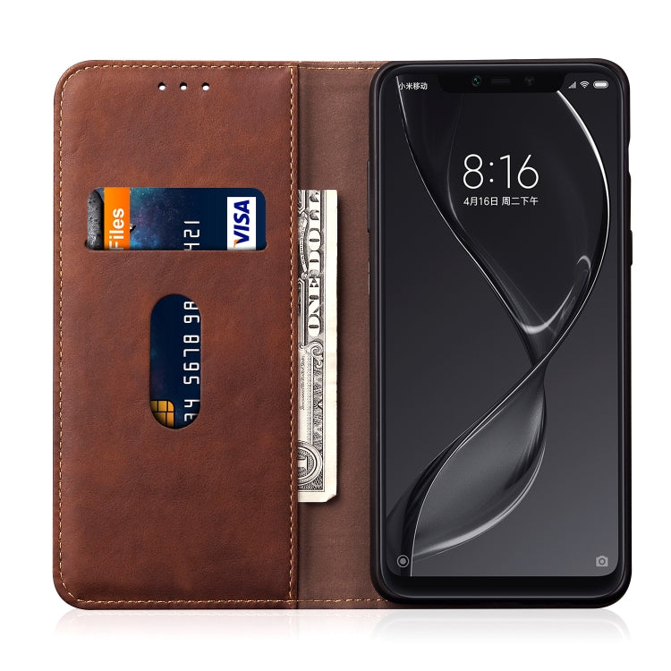 Casual Style Retro Crazy Horse Texture Horizontal Flip Leather Case for Xiaomi Mi 8 Lite, with Card Slots & Holder & Wallet