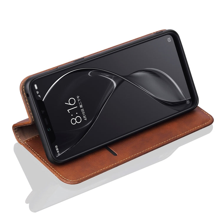 Casual Style Retro Crazy Horse Texture Horizontal Flip Leather Case for Xiaomi Mi 8 Lite, with Card Slots & Holder & Wallet