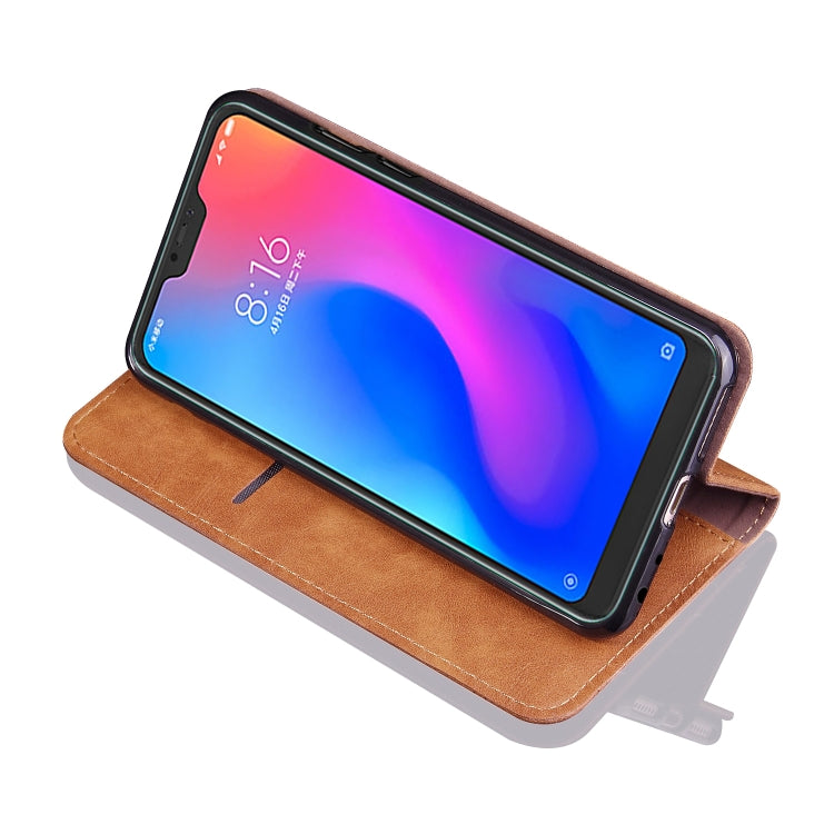 Casual Style Retro Crazy Horse Texture Horizontal Flip Leather Case for Xiaomi Redmi Note 6 Pro, with Card Slots & Holder & Wallet