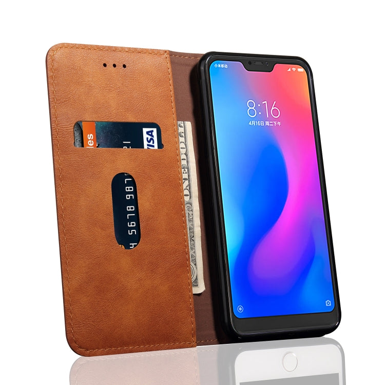 Casual Style Retro Crazy Horse Texture Horizontal Flip Leather Case for Xiaomi Redmi Note 6 Pro, with Card Slots & Holder & Wallet