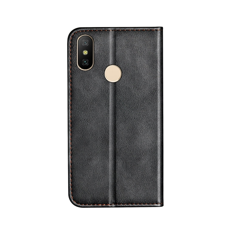 Business Solid Color Stitching Horizontal Flip Leather Case for Xiaomi Redmi 6 Pro, with Holder & Card Slots & Wallet & Lanyard