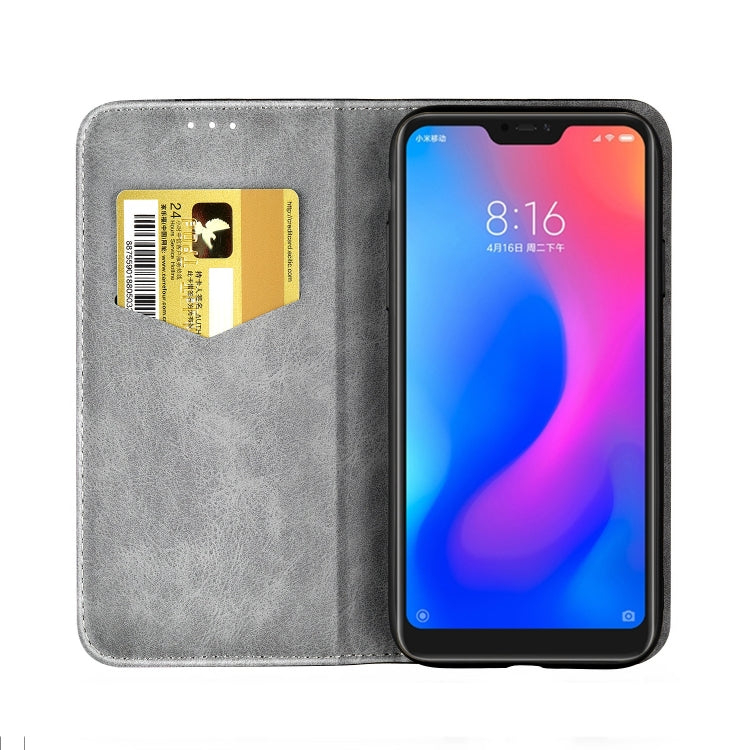 Business Solid Color Stitching Horizontal Flip Leather Case for Xiaomi Redmi 6 Pro, with Holder & Card Slots & Wallet & Lanyard
