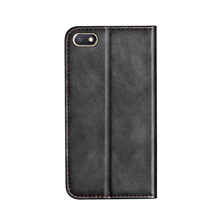Business Solid Color Stitching Horizontal Flip Leather Case for Xiaomi Redmi 6A, with Holder & Card Slots & Wallet & Lanyard