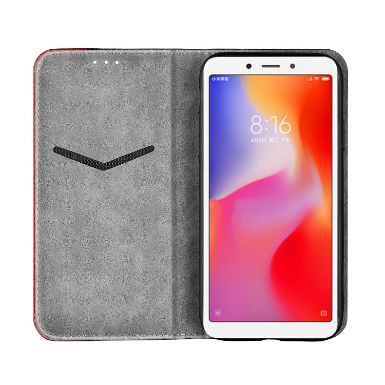 Business Solid Color Stitching Horizontal Flip Leather Case for Xiaomi Redmi 6A, with Holder & Card Slots & Wallet & Lanyard