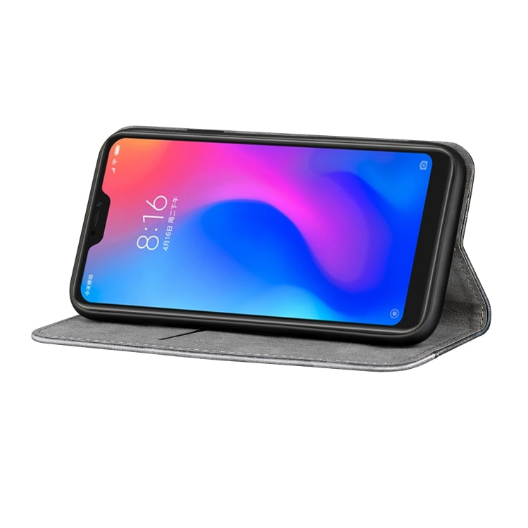 Business Solid Color Stitching Horizontal Flip Leather Case for Xiaomi Redmi Note 6 Pro, with Holder & Card Slots & Wallet & Lanyard