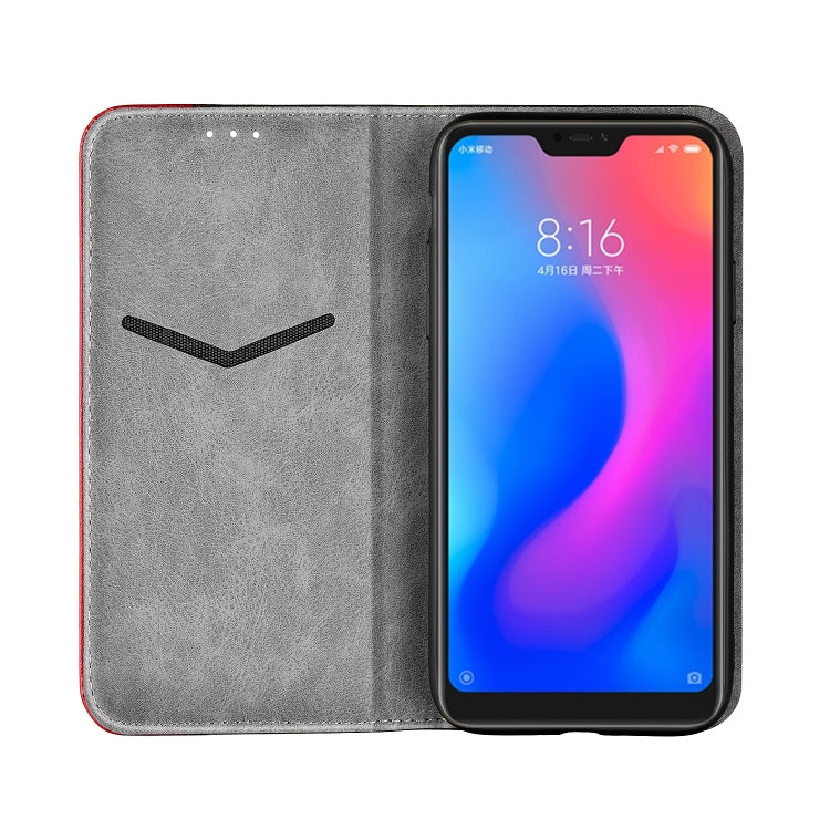 Business Solid Color Stitching Horizontal Flip Leather Case for Xiaomi Redmi Note 6 Pro, with Holder & Card Slots & Wallet & Lanyard