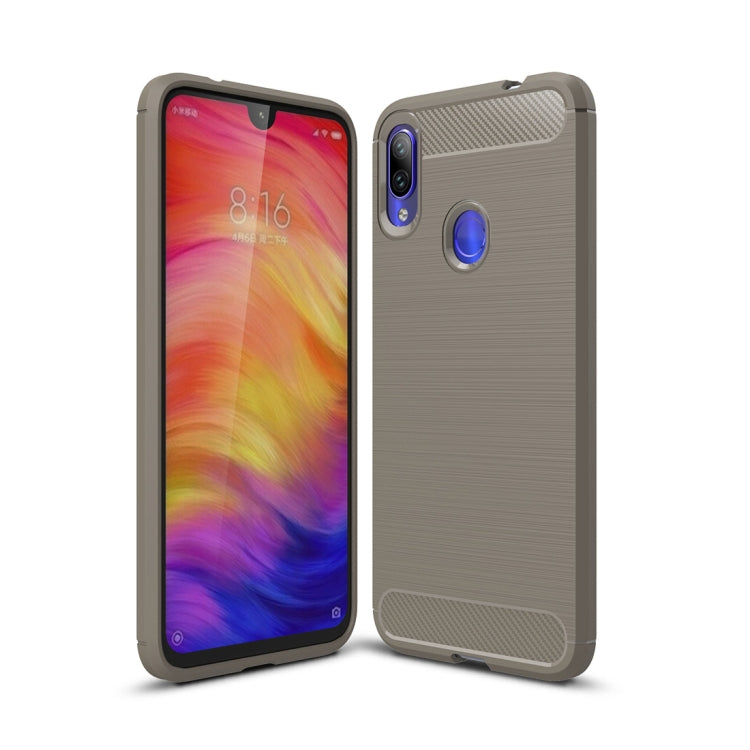 Brushed Texture Carbon Fiber TPU Case for Xiaomi Redmi Note 7 / Redmi Note 7 Pro