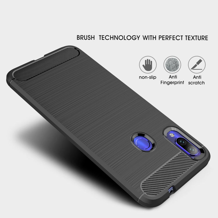 Brushed Texture Carbon Fiber TPU Case for Xiaomi Redmi Note 7 / Redmi Note 7 Pro