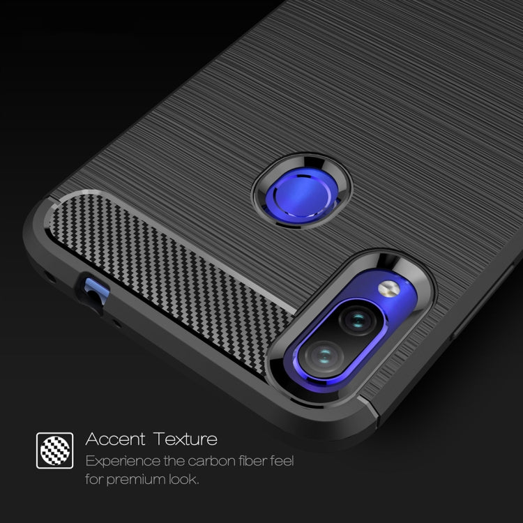 Brushed Texture Carbon Fiber TPU Case for Xiaomi Redmi Note 7 / Redmi Note 7 Pro