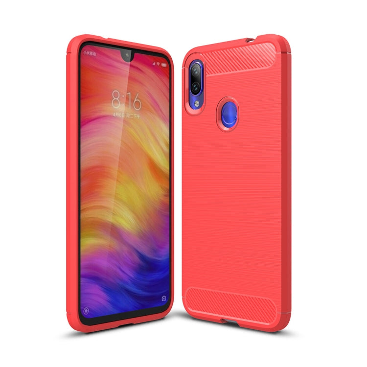 Brushed Texture Carbon Fiber TPU Case for Xiaomi Redmi Note 7 / Redmi Note 7 Pro